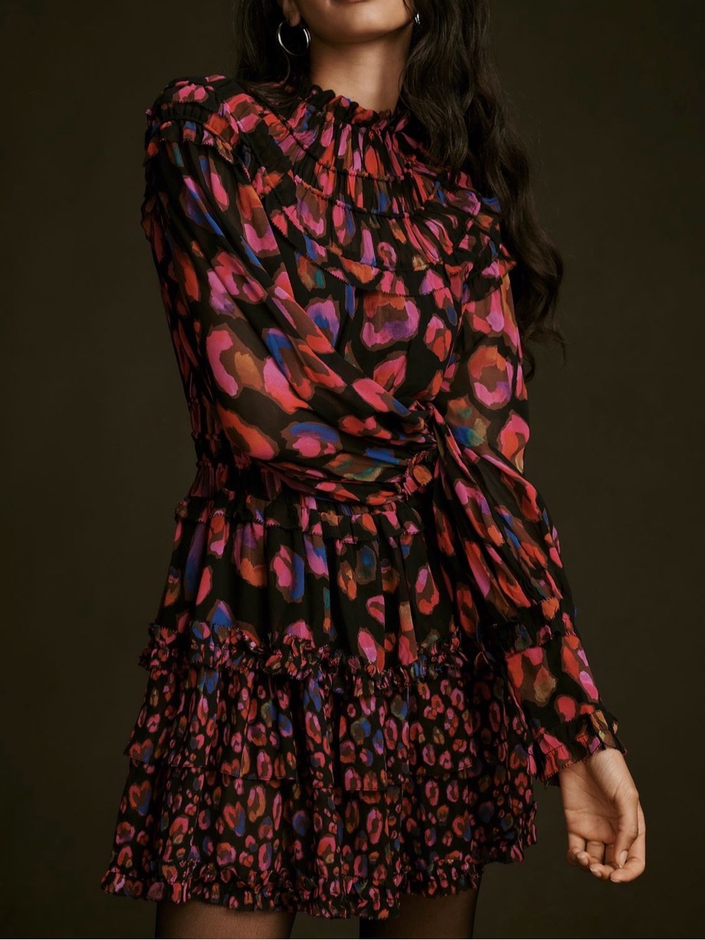 Farm Rio Iridescent Leopard Mini Dress size M - Picture 2 of 14